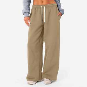 Nueva moda en blanco francés Terry Jogger pantalones para mujer Baggy Streetwear de gran tamaño de pierna ancha pantalones de chándal gruesos pantalones Cargo mujeres - Product Image 4