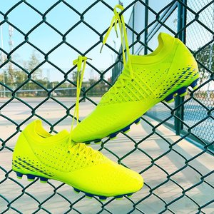 Chaussures de football pour hommes à semelle anti-dérapante, contrôle micro-friction, coupe basse, crampons AG FG, néon, meilleures ventes aux États-Unis - Product Image 1