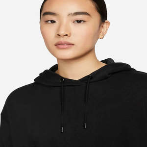 Sudadera con Capucha Blanca Holgada para Mujer, 66% Algodón, 34% Poliéster Reciclado, Sensación Suave, Bolsillo Canguro, Corte Corto de Invierno - Product Image 3