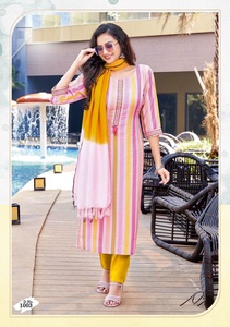 Nouveau Dernier Vente en Gros Mousseline Numérique Kurtis avec Coton Lycra Pent et Viscose Tissage Dupatta Kurtis Ensemble en vente en ligne - Product Image 2