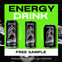 Vente en gros de boissons énergisantes Black Panther-sans sucre, vitamines A,E essentielles, échantillon gratuit, OEM/ODM