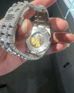 Meilleure montre analogique Hip Hop en acier inoxydable de haute qualité entièrement glacée Moissanite diamant boîtier résistant à l'eau nouveauté - Product Image 3