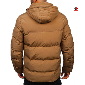 แจ็กเก็ตขนเป็ดสำหรับผู้ชายเสื้อโค้ทแฟชั่นฤดูหนาวสำหรับฤดูหนาวแจ็กเก็ตตัวหนาสีพื้นแบบลำลองทรงหลวมมีฮู้ดออกแบบให้ความอบอุ่น - Product Image 2