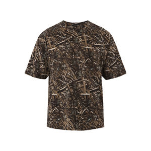 Chemise homme de haute qualité 100% coton respirant Logo personnalisé imprimé Camouflage T-Shirt hommes épaule tombante surdimensionné OEM - Product Image 5