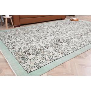 Tapis vintage 5,4 x 9,9 pieds, tapis turc blanc à pois en laine - Product Image 1