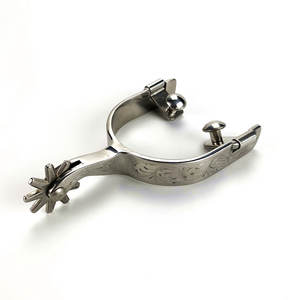 Espuelas y Botas Vaqueras de Acero Inoxidable Personalizables de Alta Calidad para Equitación, Color Negro, Cincha Equina Incluida - Product Image 5