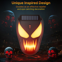 Répulsif Solaire Décoratif pour Animaux, Lumière Extérieure Anti-Nuisibles avec Effet Flamme et Yeux LED de Prédateur pour Clôture de Jardin