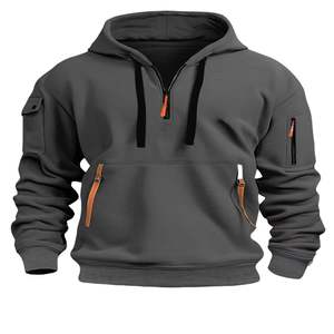 เสื้อฮู้ดผ้าฝ้าย100% หนาสำหรับผู้ชายเสื้อฮู้ดแบบสวมหัวมีฮู้ดแบบสวมศีรษะพิมพ์ลายพัฟแบบกำหนดเอง - Product Image 2