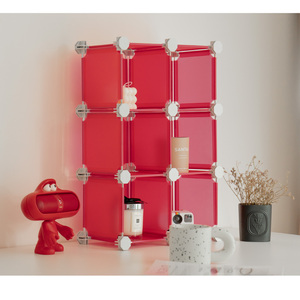 Home Storage Wholesale Taiwan Home Storage Furniture Manufacturer Low MOQ Design 6 Plastic Storage Cube <b>Red</b> & Purple Design - Product Image 4