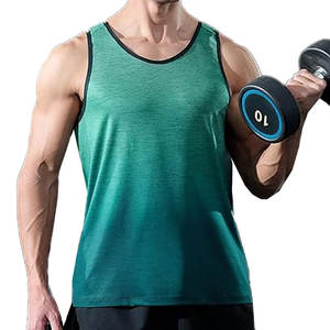 High Quality 290 GSM Cotton Ribbed <b>Men's</b> Gym <b>Tank</b> <b>Tops</b> Breathable <b>Black</b> Gray Singlets Factory Wholesale Knitted <b>Tank</b> <b>Tops</b> - Product Image 4