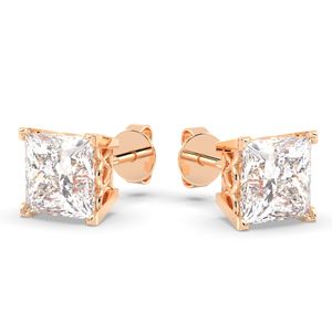 REYES Vente chaude Boucles d'oreilles à visser en or massif 14 carats avec moissanite taille princesse de 4,3 carats pour femmes Bijoux de luxe pour un usage quotidien - Product Image 2