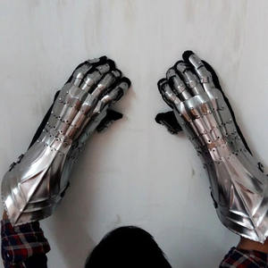 MEDIEVAL WARRIOR METAL <b>GOTHIC</b> KNIGHT STYLE GAUNTLETS FUNCTIONAL ARMOR <b>GLOVES</b> - Product Image 2