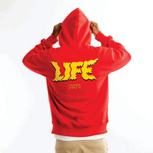 Sudadera con capucha Hip-Hop de alta calidad Custom 320 GSM Pearl Velvet Oversized Logo Printed Men's Hoodie - Product Image 5