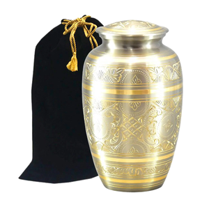 Urne funéraire décorative de style américain pour les êtres chers, nouveau design en laiton métallique pour les cendres humaines, prix de gros en provenance d'Inde - Product Image 5