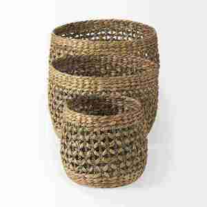 Meilleur choix à bas prix panier de rangement en rotin fabriqué à la main conception de cercle durable pour un espace de vie vert fabriqué au Vietnam - Product Image 1