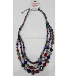 Collier pendentif en résine époxy en gros d'Inde, bijoux en bois et résine, collier en bois et résine - Product Image 4