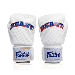 ถุงมือชกมวย Fairtex สีขาว โลโก้สั่งทำได้ หนังแท้ น้ำหนักเบา กันน้ำ แบบผูกเชือก สำหรับฝึกซ้อมและแข่งขัน MMA มวยไทย - Product Image 6