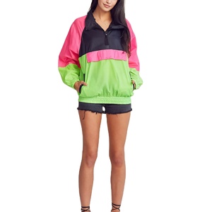 Chaqueta cortavientos para mujer, con parches de colores personalizados, de secado rápido, transpirable, impermeable, para verano. - Product Image 1