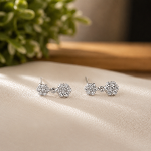 Boucles d'oreilles pendantes en or jaune plaqué 14 carats avec moissanite et diamant taille brillant pour femme - Product Image 4
