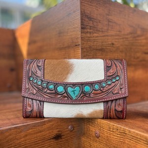 ใหม่สไตล์ตะวันตกผมบนซ่อนที่มีสีสันมือเครื่องมือหนังคลัทช์ผู้หญิงออกแบบกระเป๋าร้อนขายเครื่องมือหนังที่ไม่ซ้ํากันกระเป๋าสตางค์ - Product Image 2