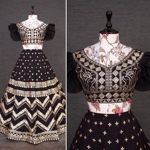 Lehenga choli กำมะหยี่สีดำพิเศษสำหรับงานแต่งงานงานหมั้นและชุดปาร์ตี้จาก surat - Product Image 5