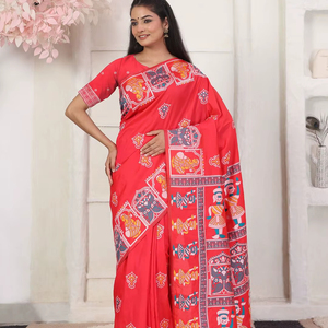 Beau saree formel pour femmes en mélange de soie lourde pour les occasions de fête-Prêt à porter - Product Image 1