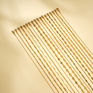 Semplice Collana a Catena Classica da Donna in Acciaio Inossidabile Placcato Oro 18K, Gioielli di Tendenza Fai-da-Te all'Ingrosso con Stili a Corda/Serpente/Veneziana - Product Image 4