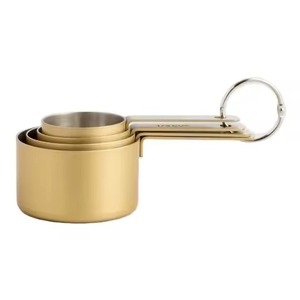 Elegant Gold Plated Steel <b>Measuring</b> Cup Stainless Steel Kitchen <b>Tool</b> Perfect for Accurate Cooking and Tabletop Use - Product Image 1