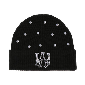 Bonnets en acrylique tricotés avec lettres unisexes, double couche doublée de satin, épais et chauds, pour l'extérieur, nouveaux arrivages OEM - Product Image 2