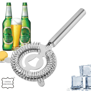 Colador de cóctel moderno y elegante de acero inoxidable con mango Barra sostenible y herramienta de accesorios para vino - Product Image 3