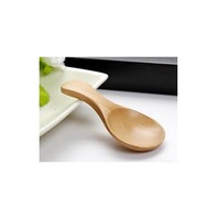 Minicuchara de madera de bambú para té y miel, utensilios de cocina, cuchara medidora, grabado pequeño, cucharas de acacia, 2 piezas