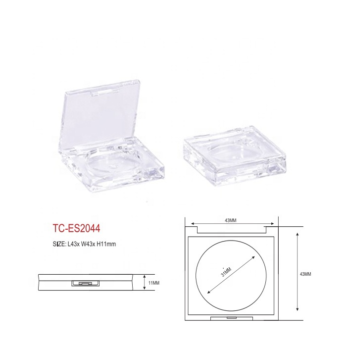 Mini Plastic Eyeshadow Palette Blush Packaging Empty Cosmetic Case Custom Logo Environmental Design for Makeup Powder Storage
