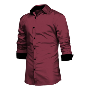 Camisas de vestir clásicas de moda transpirables informales de negocios de manga larga vintage de color claro OEM 2024 - Product Image 6