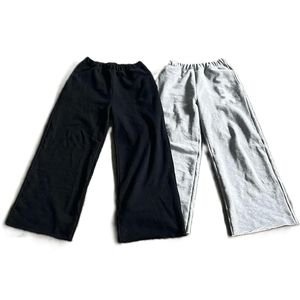 Pantalon de jogging droit en toile de coton épais unisexe, coupe régulière, automne décontracté - Product Image 1