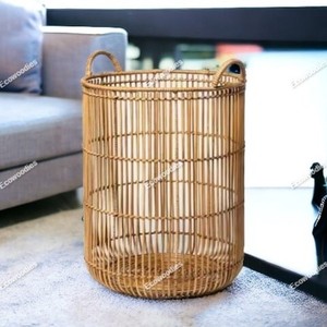 <b>Cheap</b> Wicker Rattan Round Functional Storage <b>Basket</b> Handwoven Rattan <b>Basket</b> with Handles Organization & Home Decor for Storage - Product Image 1