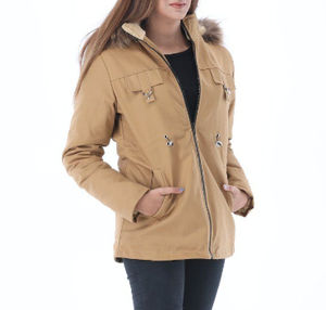 Breathable Cotton Long <b>Coat</b> <b>Women's</b> Parka Pu Leather Jacket for Heavy <b>Fur</b> <b>Hooded</b> Jackets Custom Logo <b>Women's</b> Parka Jacket - Product Image 3