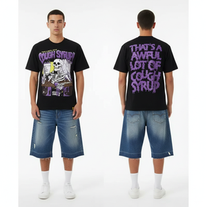 T-shirts unisexes de mode streetwear pour hommes, fabriqués en usine, teints en uni, surdimensionnés, vintage, tendance, mode hip-hop - Product Image 4