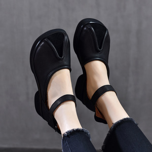 Mocassins en cuir à plateforme pour femmes, semelle épaisse, faciles à enfiler, chaussures tendance pour le bureau et le quotidien - Product Image 2