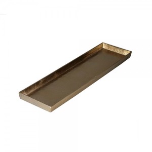 Bandeja para servir desayuno decorativa de Metal plateado rectangular hecha a mano, tocador de Perfume de mesa al por mayor para decoración del hogar para servir - Product Image 3