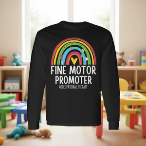 Camiseta de Manga Larga para Terapia Ocupacional, Promotor de la Motricidad Fina, Unisex, Cuello Redondo, Impresión Digital para Adultos - Product Image 3