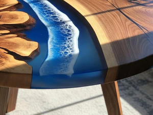 Handmade Resin Acacia Wood Art Dining <b>Table</b> Waterproof Living Room <b>Table</b> for Wedding Retirement Decor <b>Table</b> Gift Resin Tabletop - Product Image 5