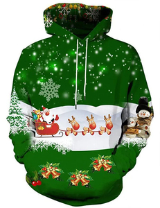 2025 Men's Christmas Full Printed Hoodies Casual Winter Wear 100% Cotton Warm and Cozy - Product Image 6