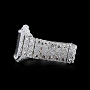 Montre pour homme Style fantaisie Lab Grown Diamond Antiqued Iced Clear Crystal Tester New Analog Glass Dial Display Export Price - Product Image 3