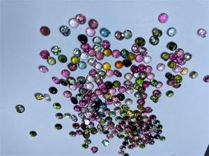 หินทัวร์มาลีนธรรมชาติหลากสีสัน4มม. หินก้อนกลมเหลี่ยมเพชรพลอยประดับหินประจำเดือนเกิด - Product Image 3