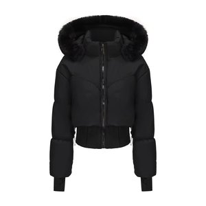 Chaqueta Unisex de Invierno Acolchada con Forro Polar, Bolsillos, Capucha, Cintura Ajustable, Cuello de Piel de Oveja, Impermeable, Ecológica, con Exterior de Algodón - Product Image 1