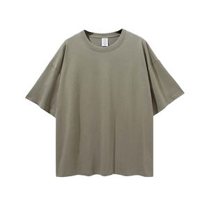 Camiseta de gran tamaño a granel de peso pesado OEM, camiseta lisa con estampado de logotipo personalizado, camisetas de manga corta de algodón en blanco de talla grande para hombre - Product Image 2