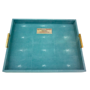 Plateau de service rectangulaire en faux shagreen modèle DPC 045, prix d'usine, taille personnalisée, plateau à thé en métal, maison, hôtel, restaurant, OEM/ODM - Product Image 4