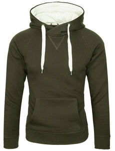 Pull d'hiver pour hommes imperméable respirant séchage rapide teint uni chaud à capuche lourd 450 GSM 100% coton polaire à capuche - Product Image 4