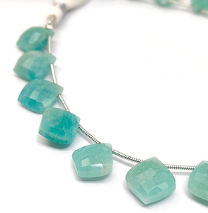 Amazonite à facettes perles en forme de coussin de 8 pouces de long perles en vrac pour la fabrication d'accessoires de bijoux - Product Image 2