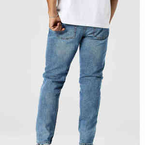 Jeans classiques pour hommes, coupe slim, coupe droite, extensibles, décontractés, tendance, pantalons en denim pour hommes - Product Image 5